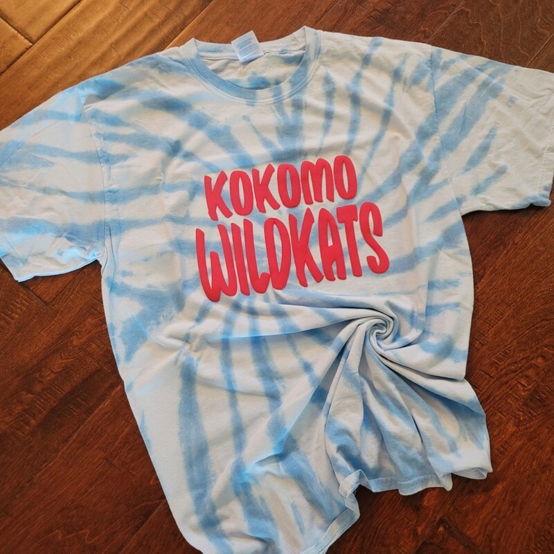 Blue tie dye with Puff Vinyl