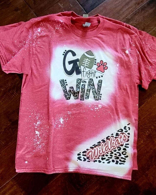 Bleached Gildan Softstyle Wildkats Football