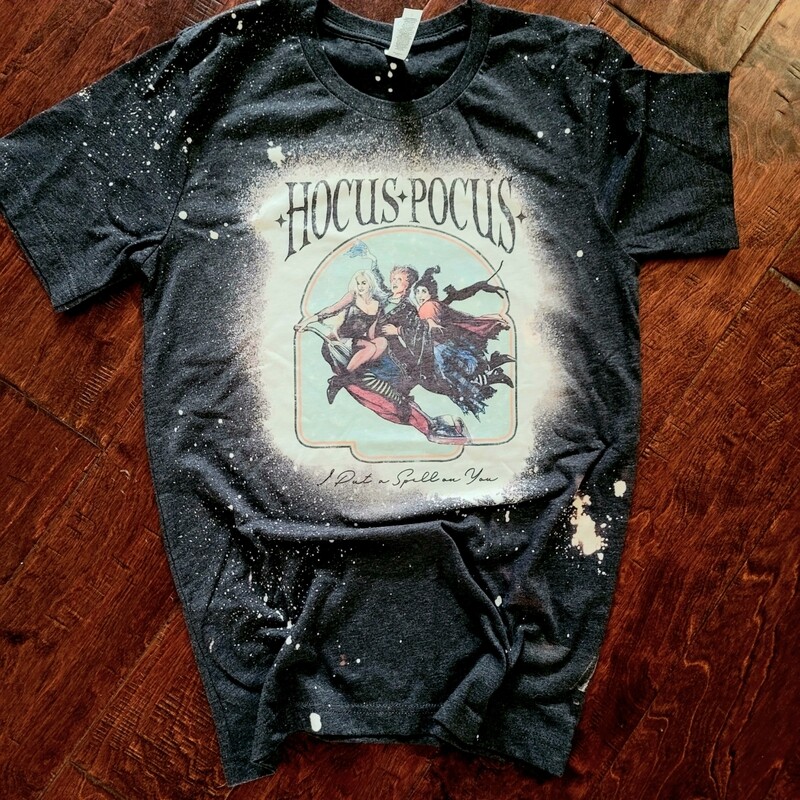 Bleached Bella Canvas Hocus Pocus
