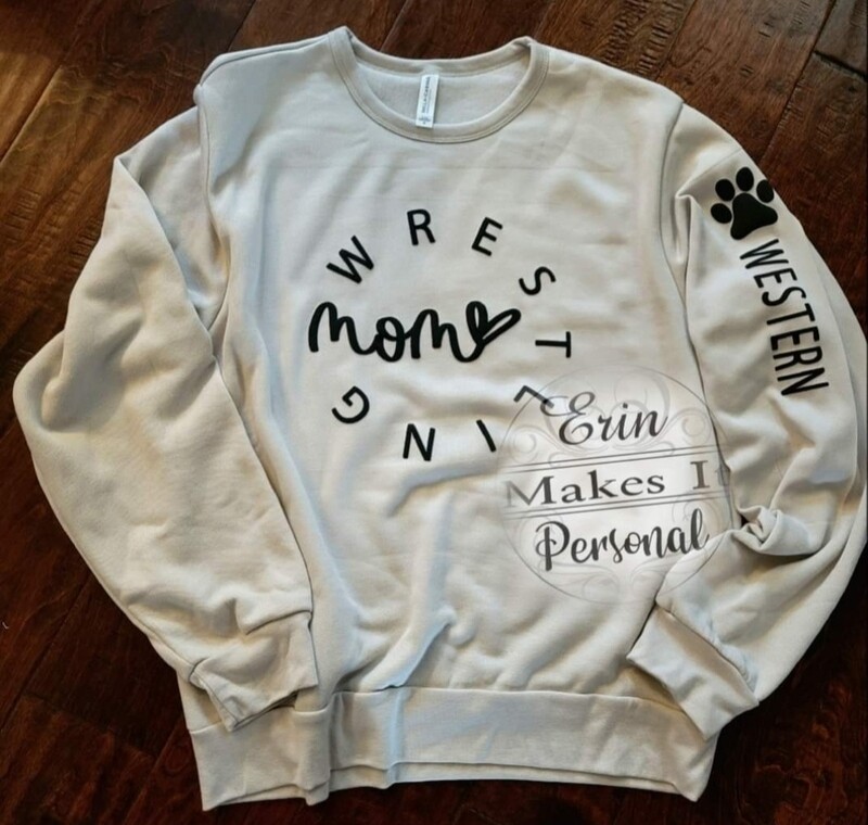 Personalized Bella Canvas Wrestling Mom Crew Sweatshir