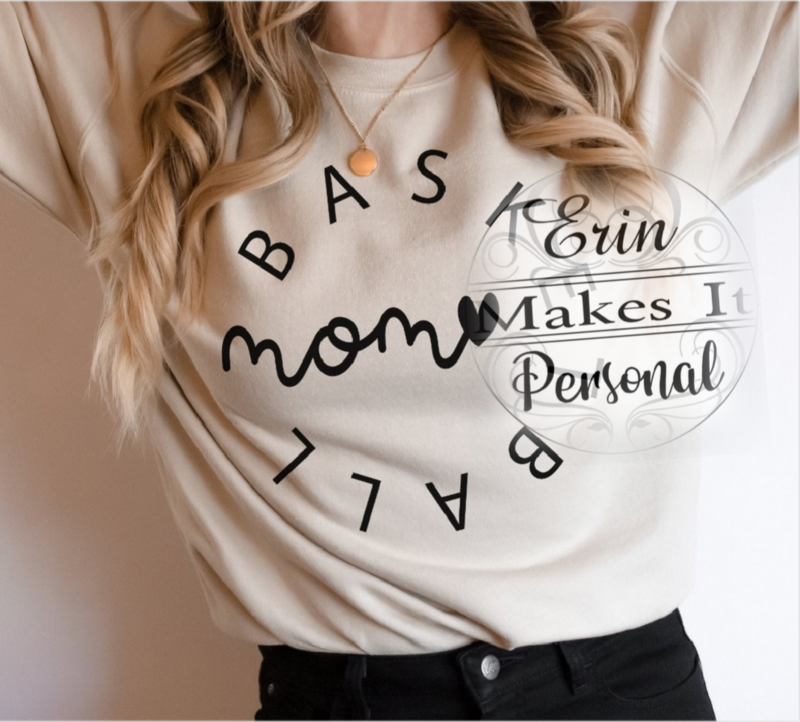 Personalized Bella Canvas Basketball Mom Crew Sweatshir