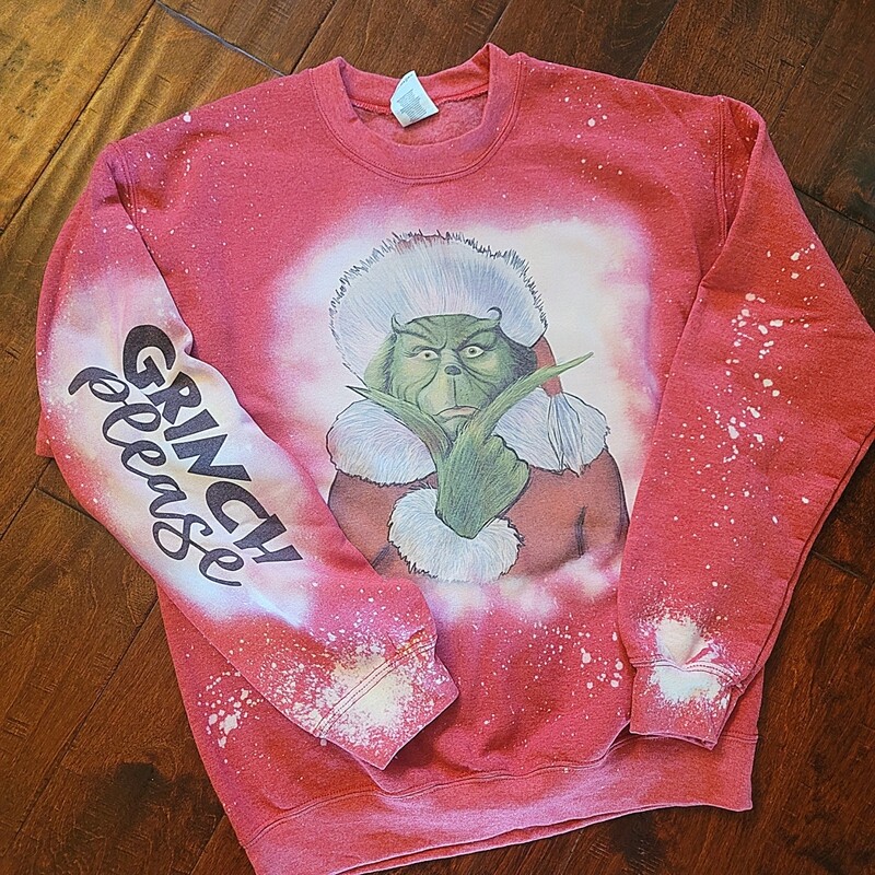 Bleached Grinch Please Sweatshirt