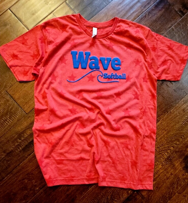 ​Unisex Red Star Puffy Lettering