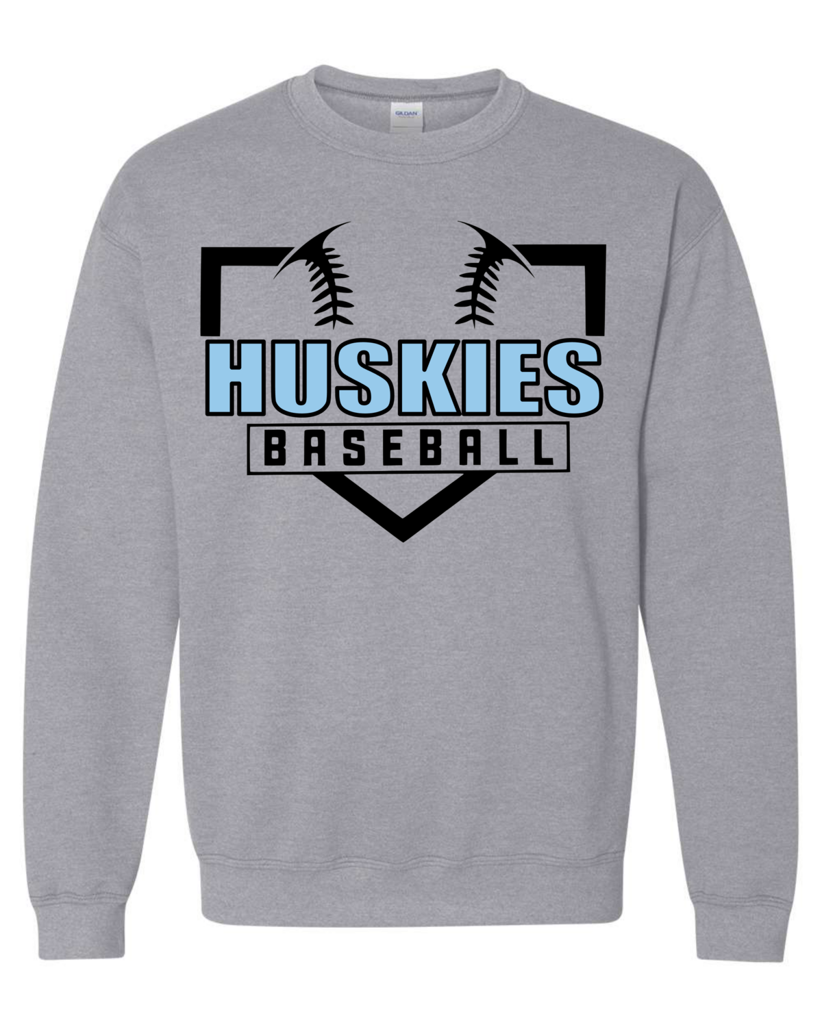 Huskies Ball/Plate Gildan Crew Sweatshirt