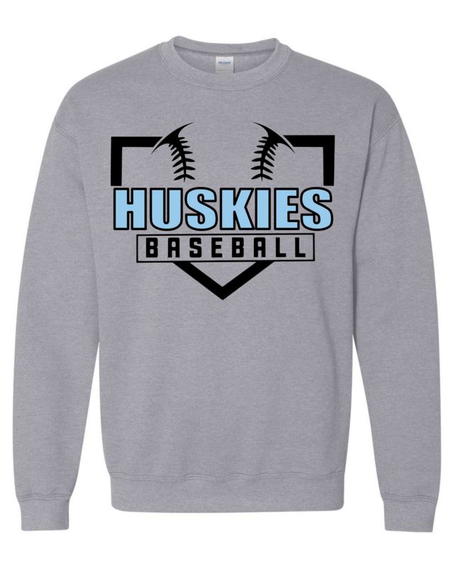 Huskies Ball/Plate Gildan Crew Sweatshirt