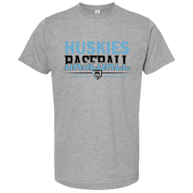 Huskies Baseball Grey Tshirt with Plate/logo