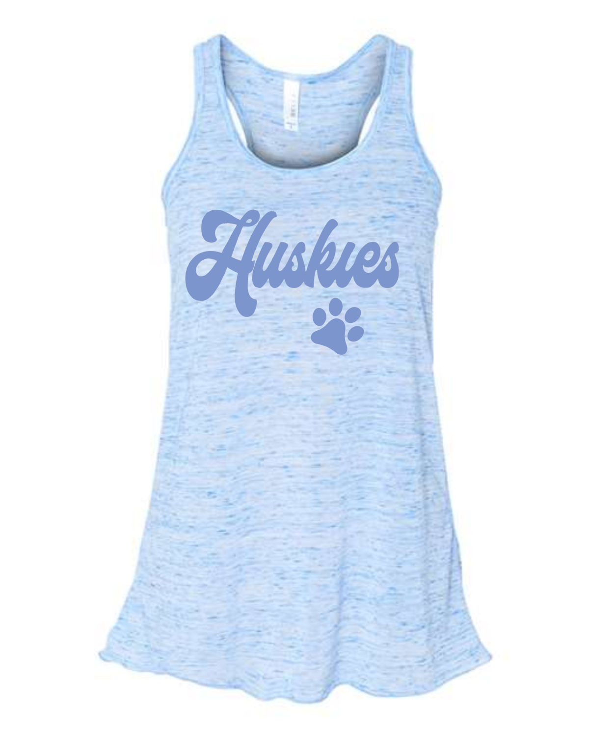 Huskies Bella Canvas Blue Marble Flowy Tank Top