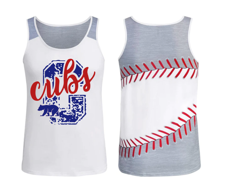 HOCO Cubs tank with ball seams