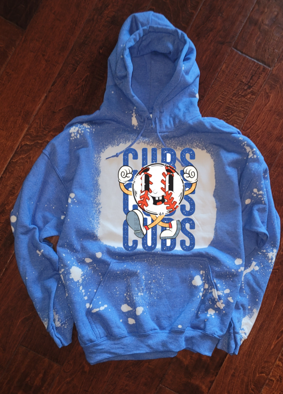 Hoco Cubs Bleached Blue Hoodie retro