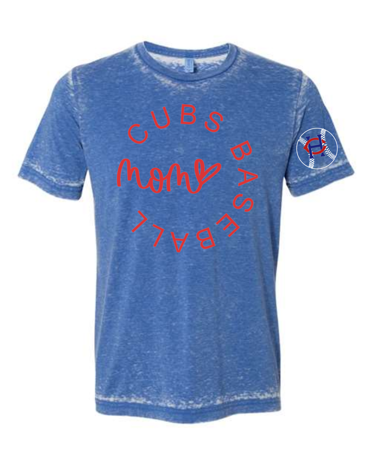 HOCO Cubs Blue Acid Wash with red Puff