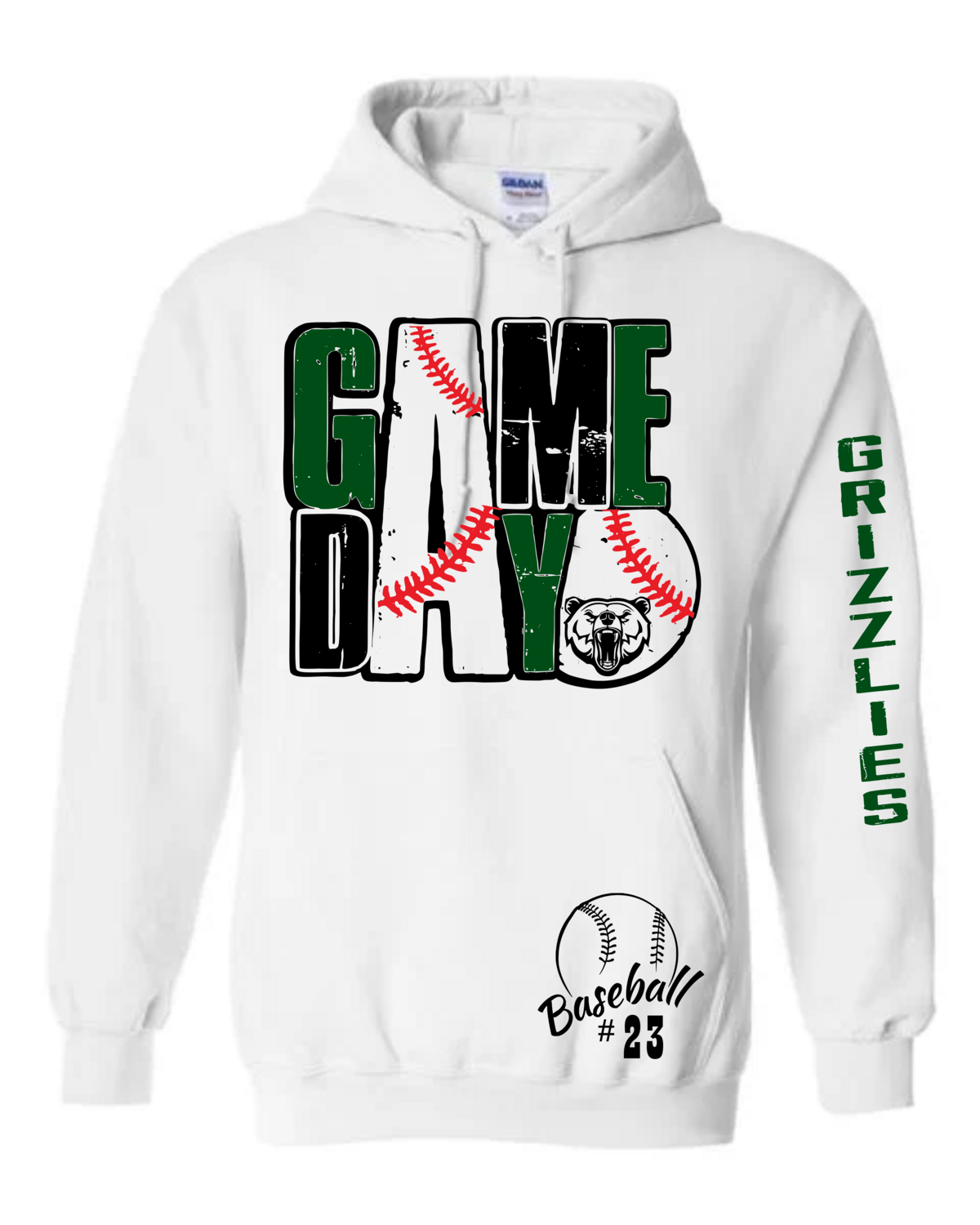 Grizzlies Grunge Game Day Bella Canvas Hoodie