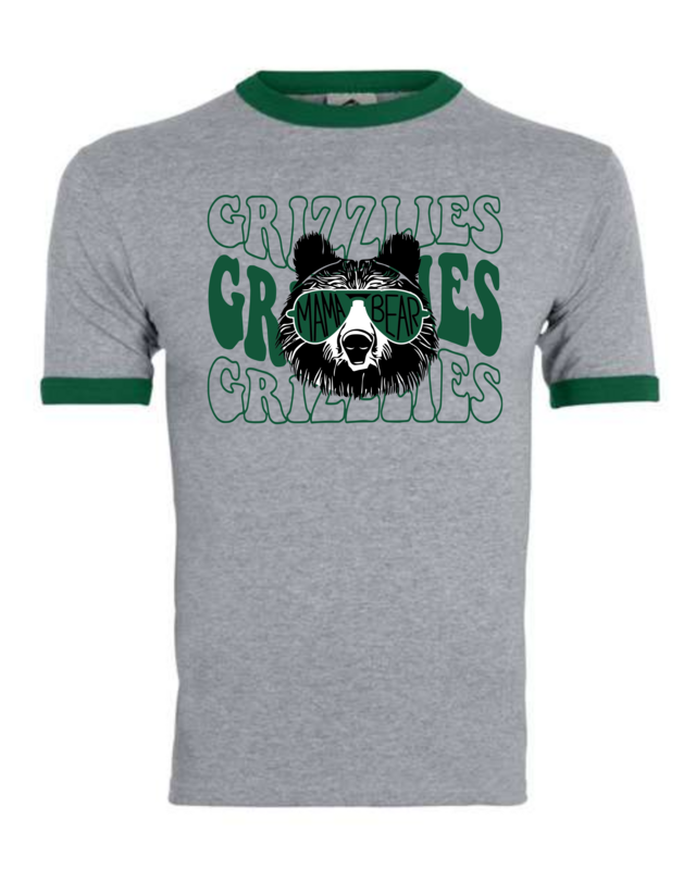 Grizzlies Retro Mama Bear Ringer Tee