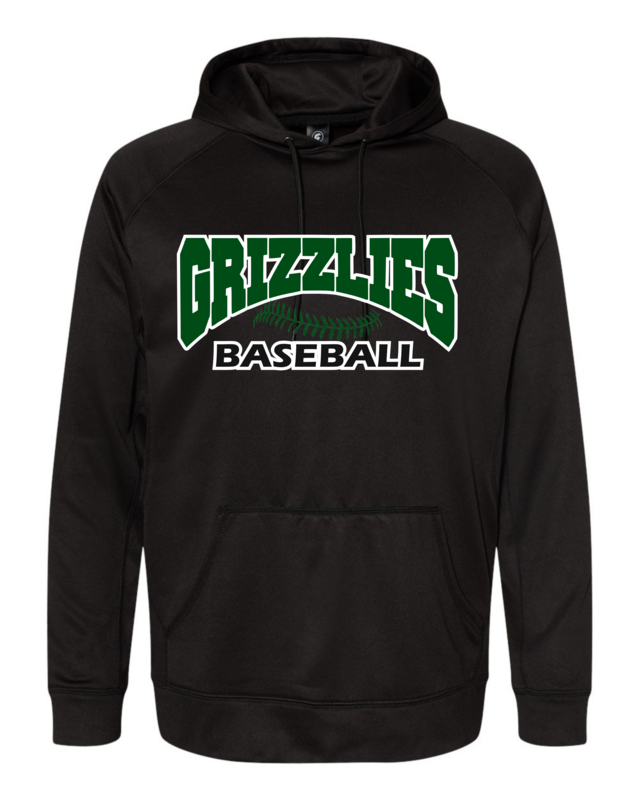 Grizzlies Black Drifit Hoodie with Seam