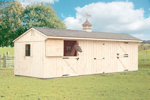 Board and Batten Horse Barn (w/feeders)