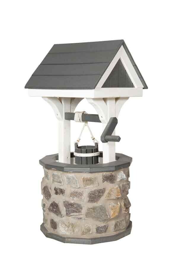 Stone Bottom Wishing Wells, Size: Small 19"W x 39"H, Material: Standard