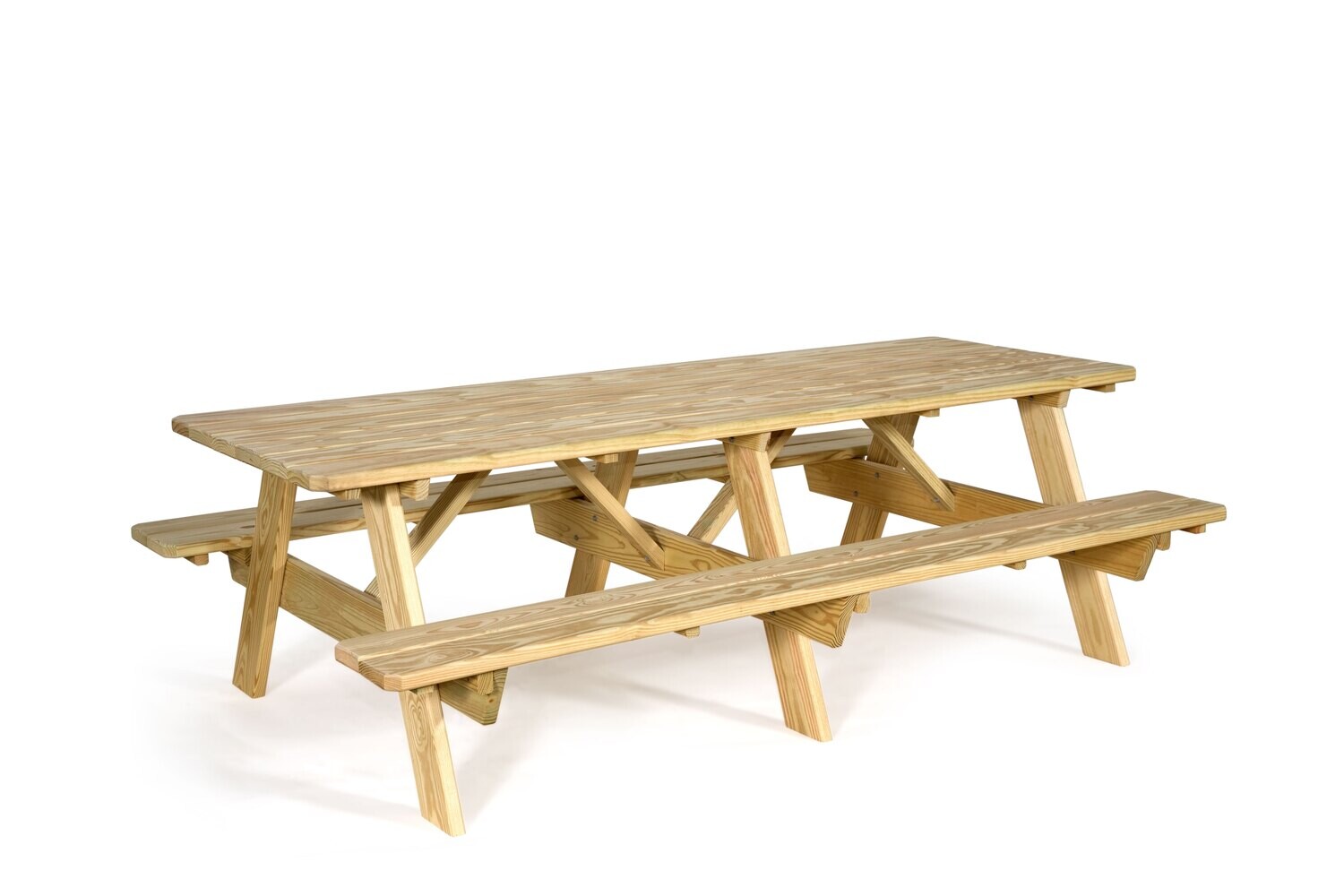3' x 8' Picnic Table w/ Attached Benches