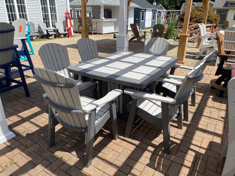 Poly Supreme ​Patio Set, with (1) 45” x 60” Mission table and (6) chairs
