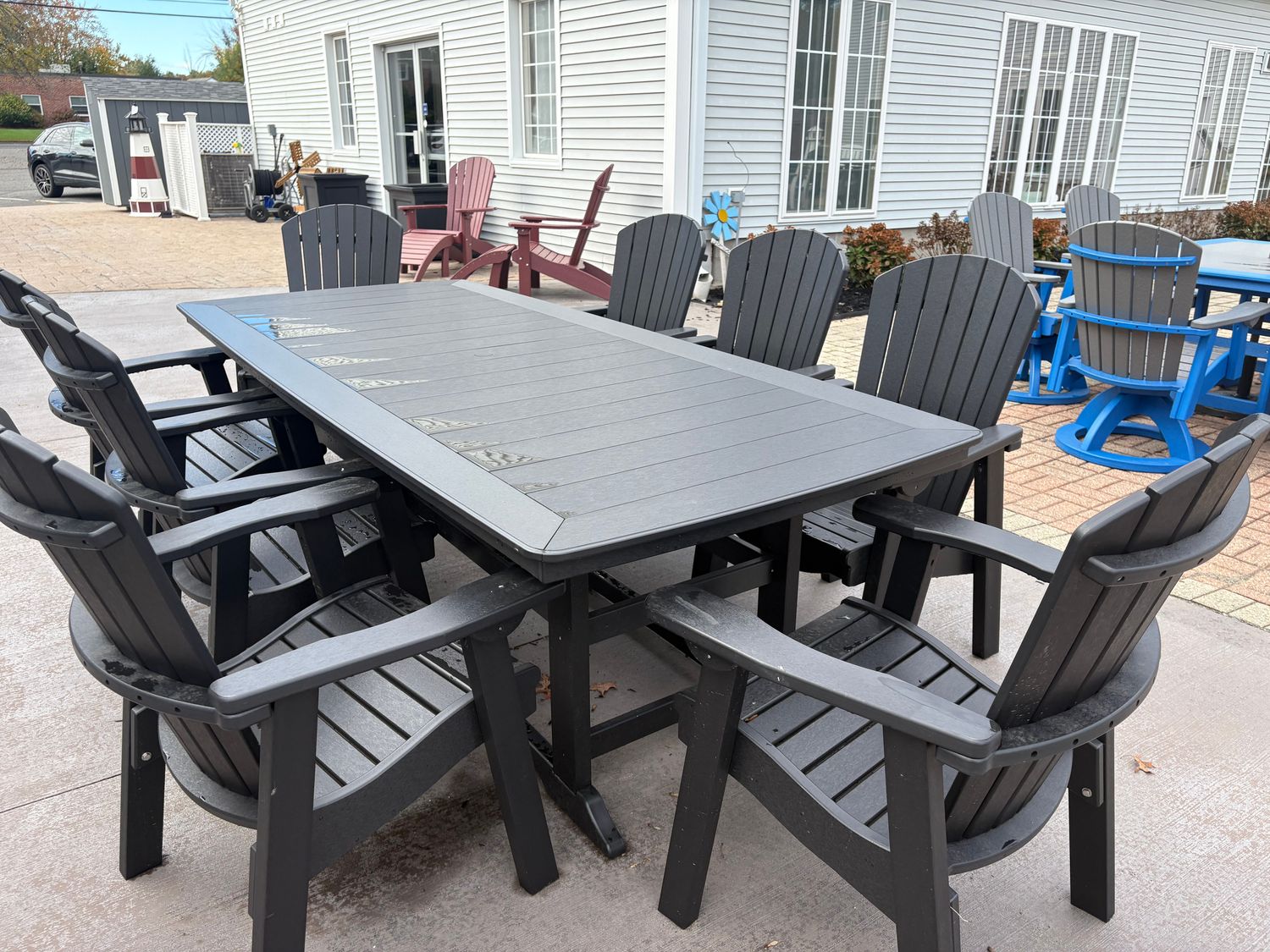 42" x 95" Poly Dining Table Set - SALE: $4,907