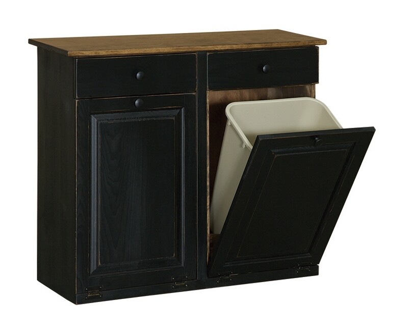 Double Trash Bin w/ Drawers