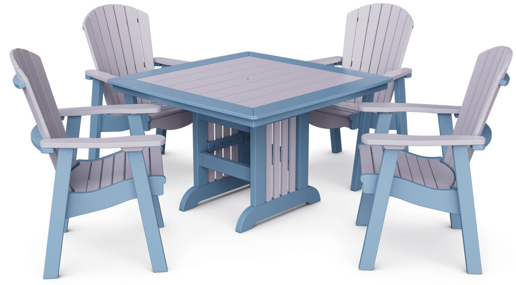 Supreme Square Patio Table,  5 Piece Set