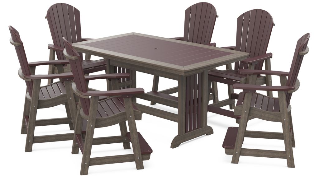 Supreme Rectangular Patio Table,  7 Piece Set