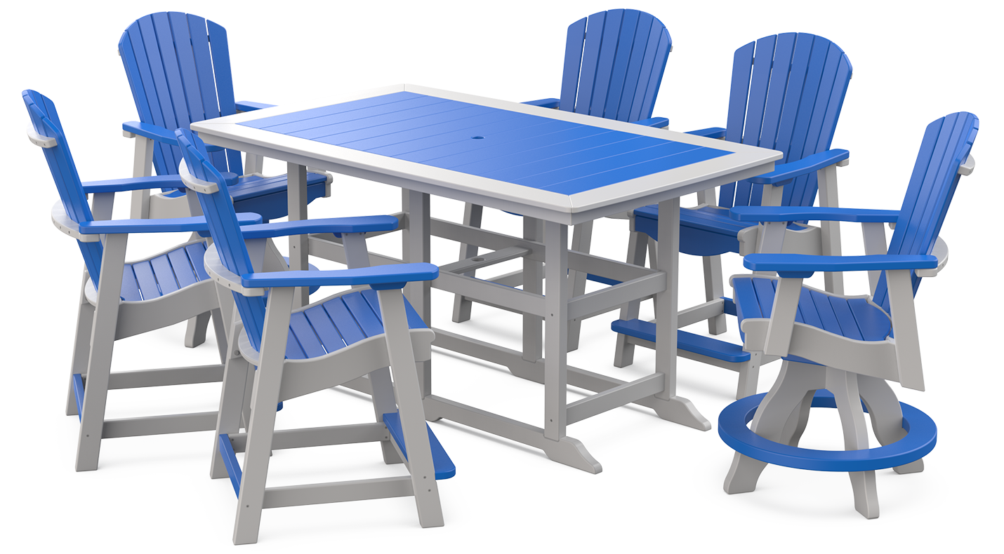 Regal Rectangular Patio Table,  7 Piece Set