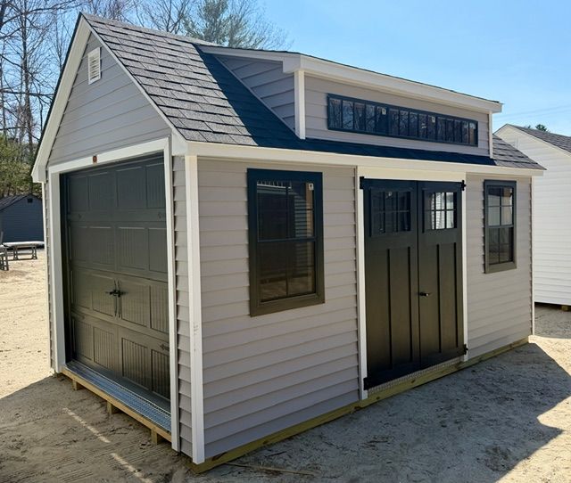 10' x 16' Classic Vinyl Cape Garage shed with Transom Dormer - SALE $9,999.00