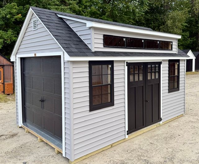 10' x 16' Classic Vinyl Cape Garage shed with Transom Dormer - SALE $9,899.00