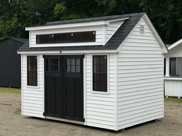 8' x 12' Classic Vinyl Cape with transom dormer shed - Sale: $6,299.00