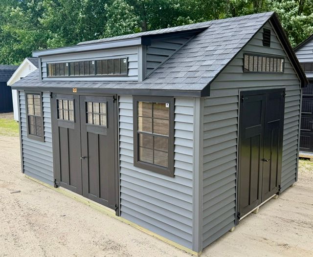 12' x 16' Classic Vinyl Cape shed with Transom Dormer - Sale: $10,749.00