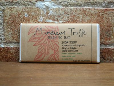Monsieur Truffe 'Bean to Bar 100% Peru' Dark Chocolate 80g, Melbourne VIC