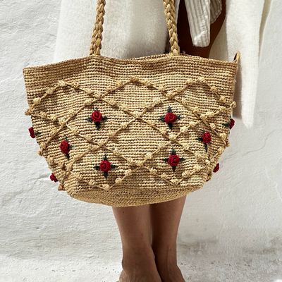 Soft rattan rose bag