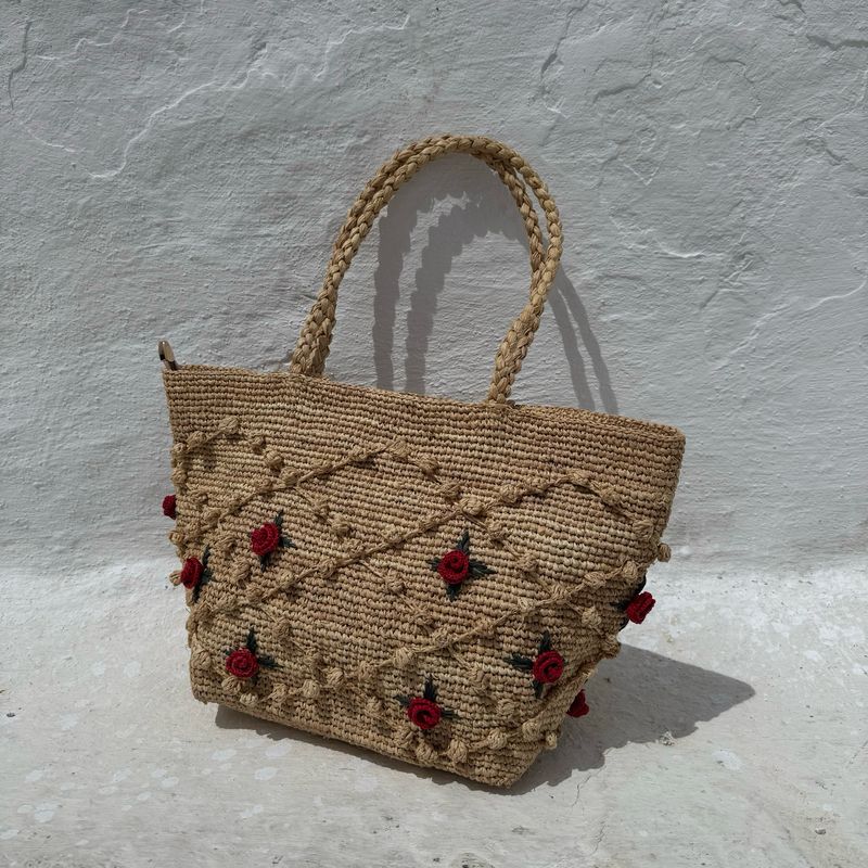 Island Woven Rose Bag