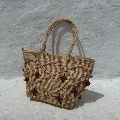 Soft rattan rose bag