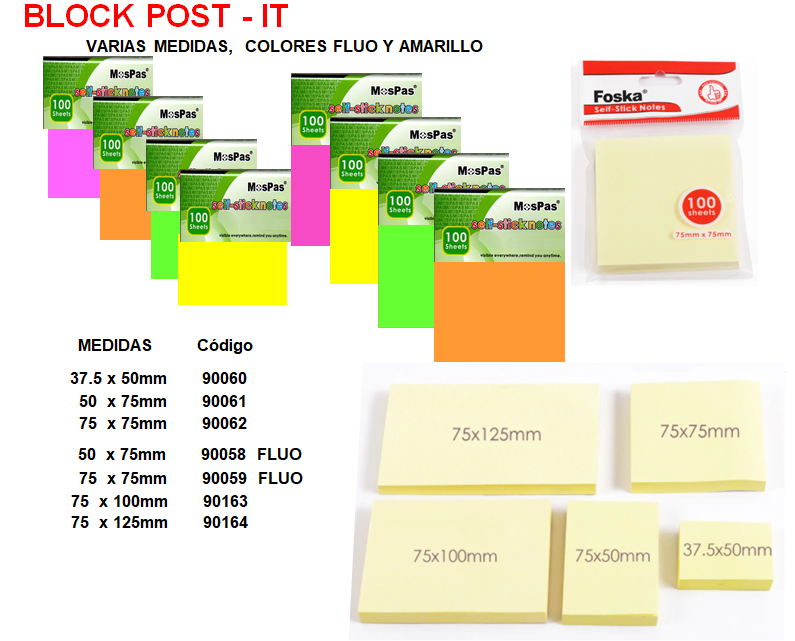 Block Post-It 50.0 x 75.0 mm