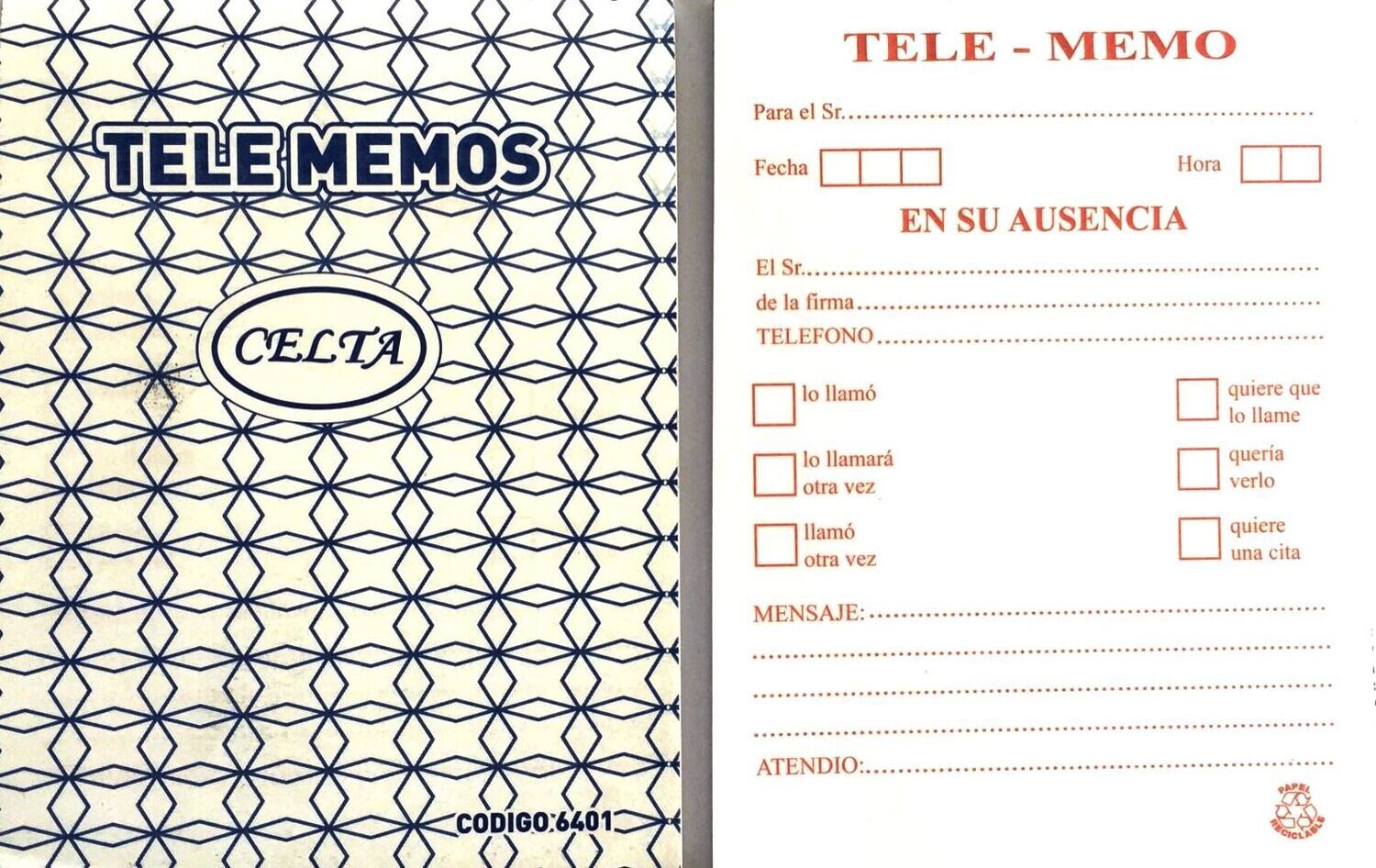 Telememo de 35 Hojas