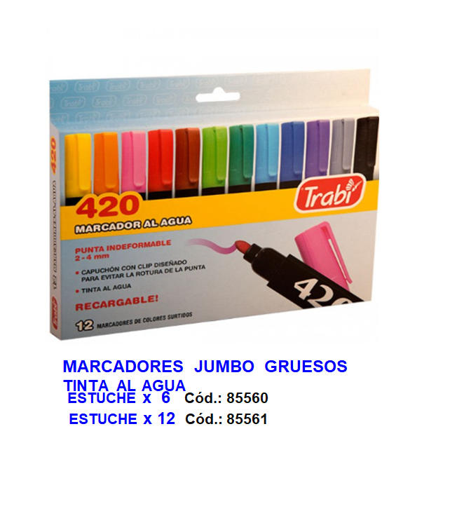 Marcador grueso TRABI 420 Jumbo estuche por 6