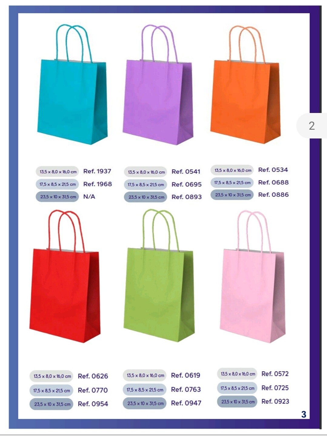 Bolsa para regalo línea Color 10 unidades 
