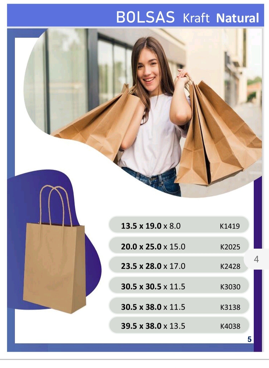 Bolsa para Regalo Kraft Natural 10 unidades