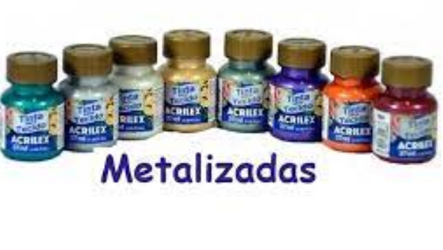 Pintura Acrilex para tela  Metalizada