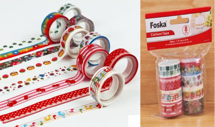Cinta adhesiva decorativa estampada