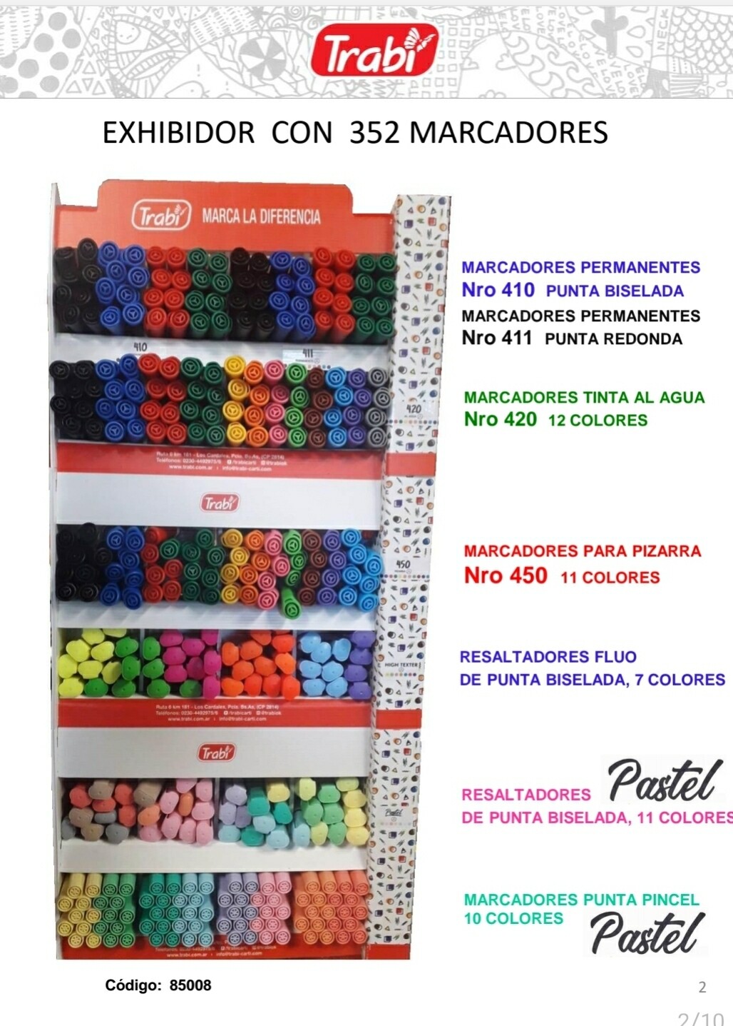 Exhibidor TRABI 352  Marcadores