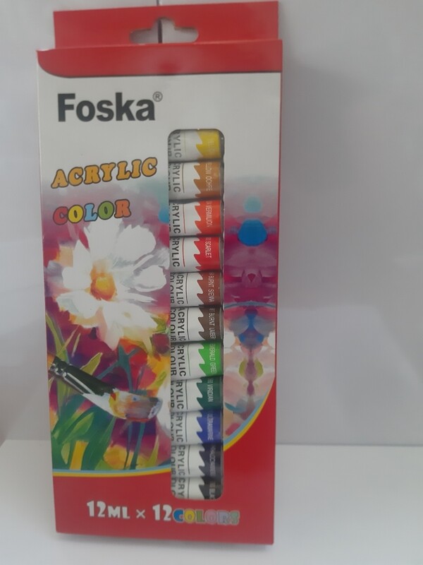 Acrilicos en pomo  caja poe 12