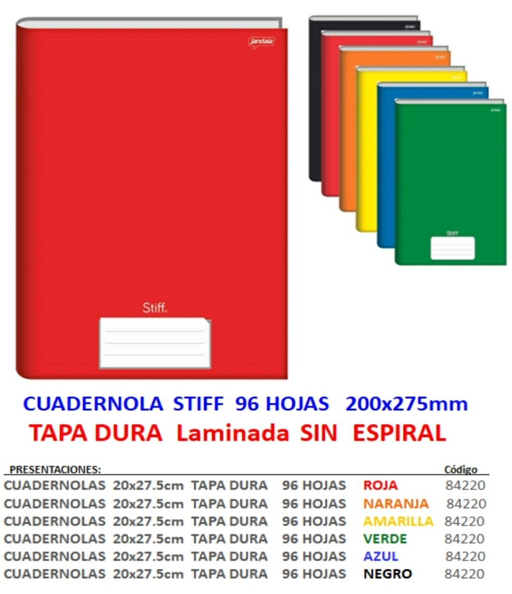 Cuadernola Stiff 96 Hojas 20*27