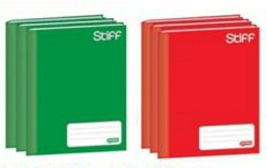 Cuarderno  Stiff 5 colores Tapa dura cosido 96-hojas