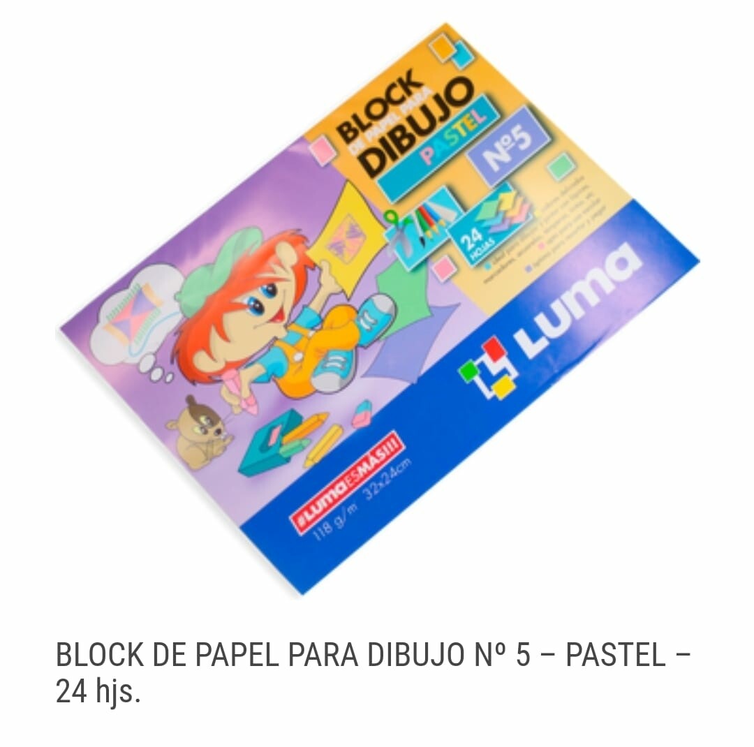 Block CARTULINA PASTEL 23 X 32 Cm *24H