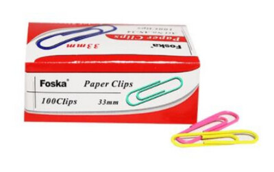 Clips 33mm, de colores x 100 unidades