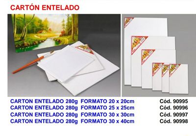 ​Cartón entelado 280 g Formato 30*30 cm​