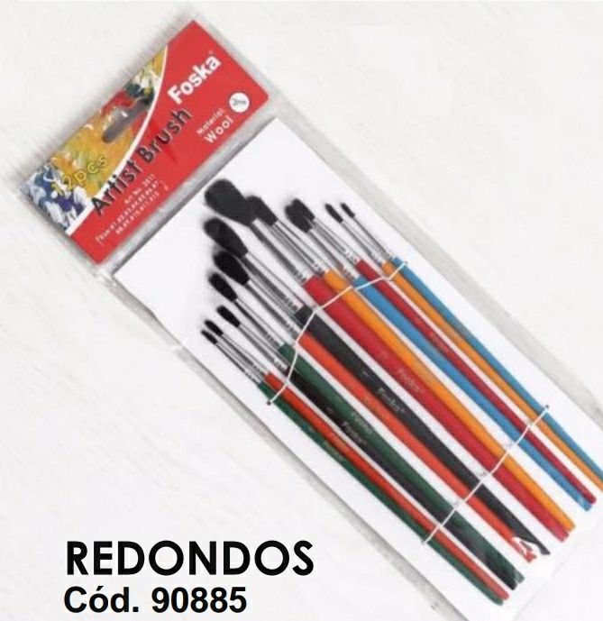 Pinceles  redondos SET 12 unidades  Foska