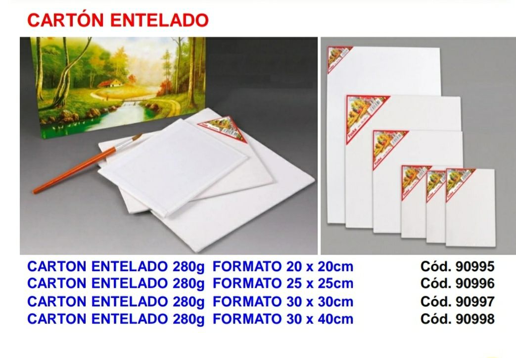 Cartón entelado 280 g Formato 25*25 cm